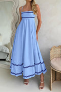 Light blue sleeveless casual maxi dress