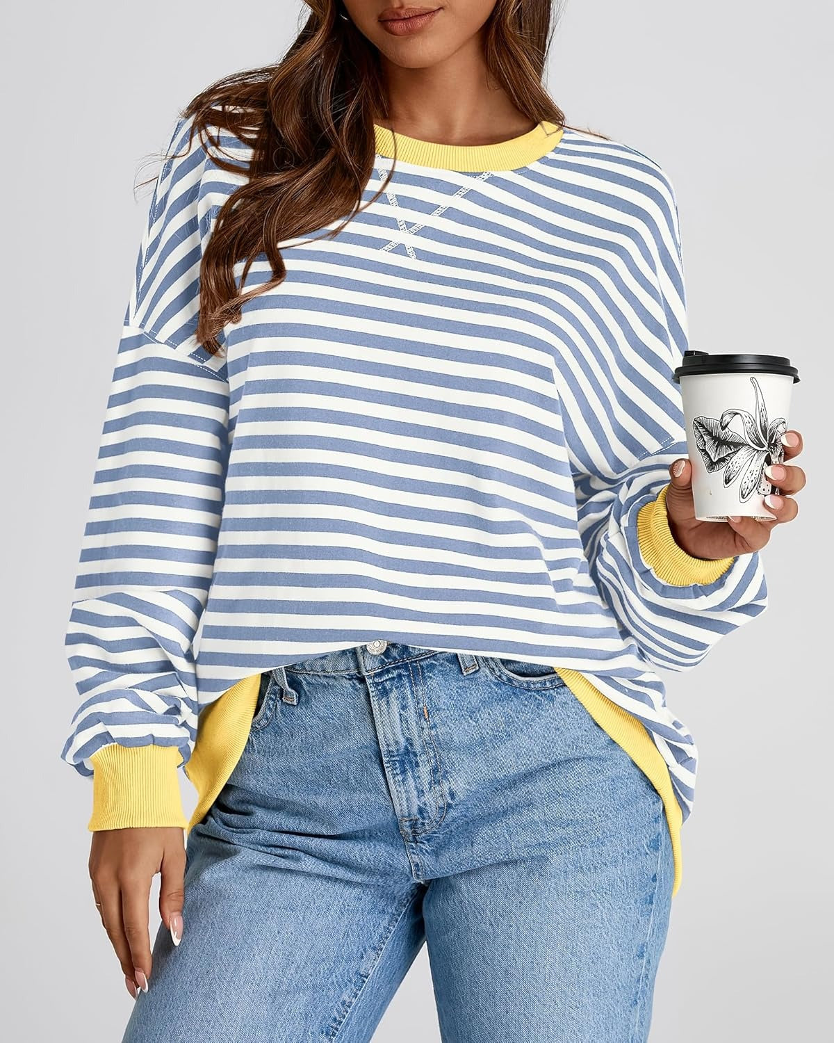 Loose-fit striped pullover