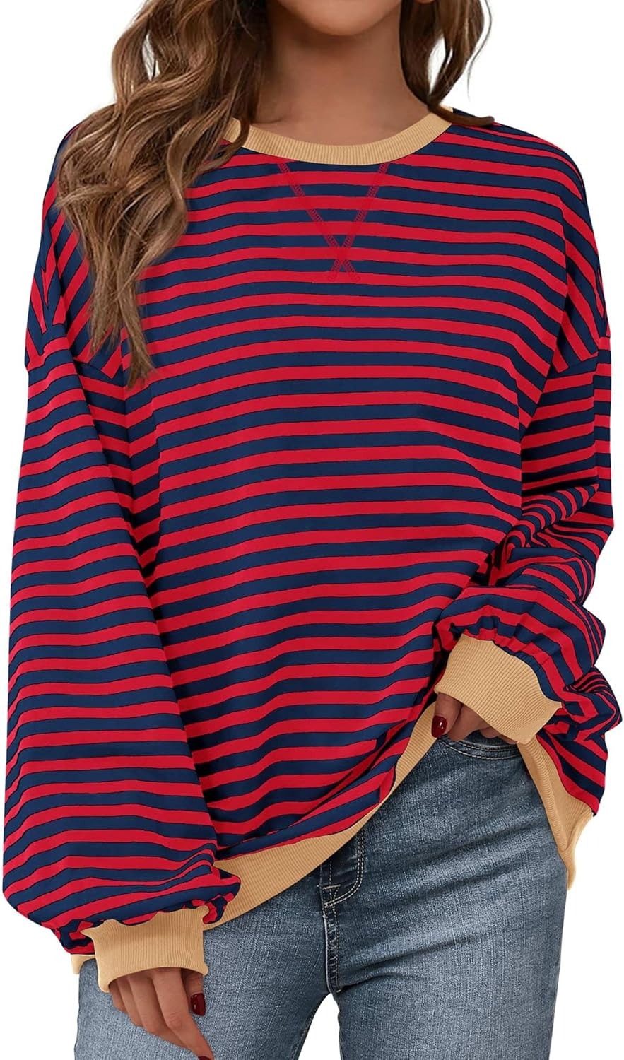Loose-fit striped pullover