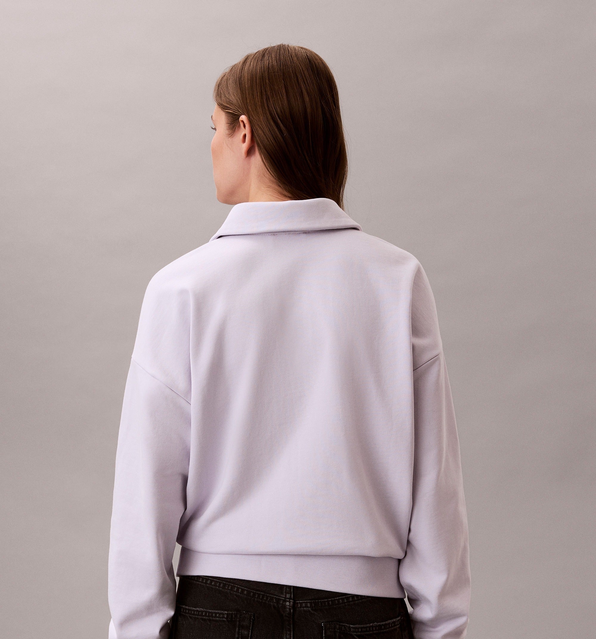 Oversized zip-collar sweatshirt