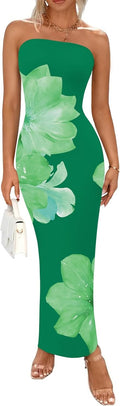 Sexy strapless floral gown
