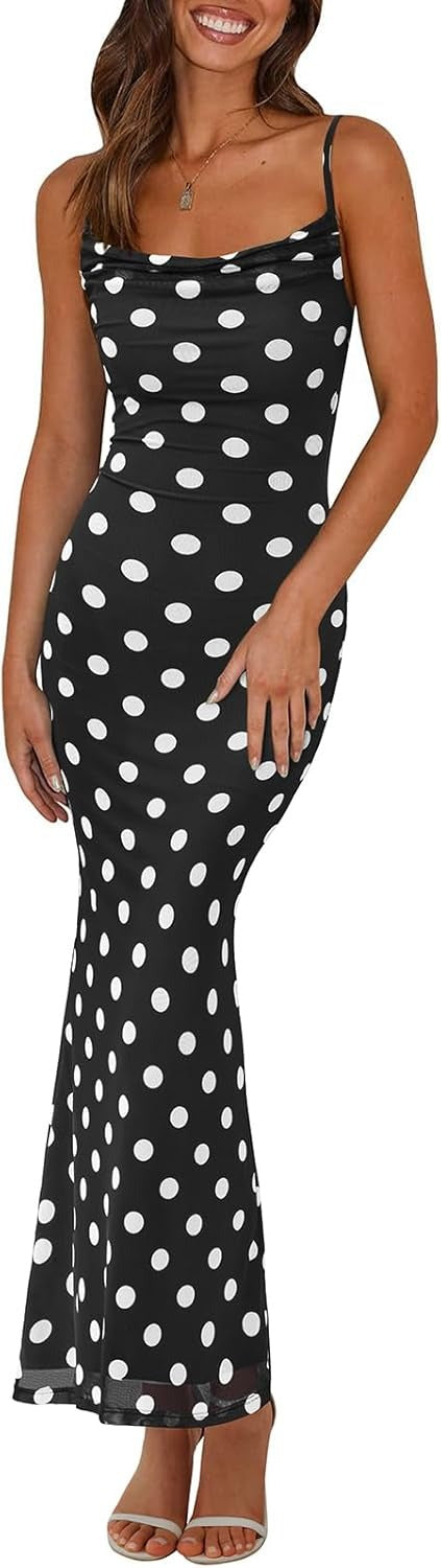 Stretchy, sexy, form-fitting backless maxi dress