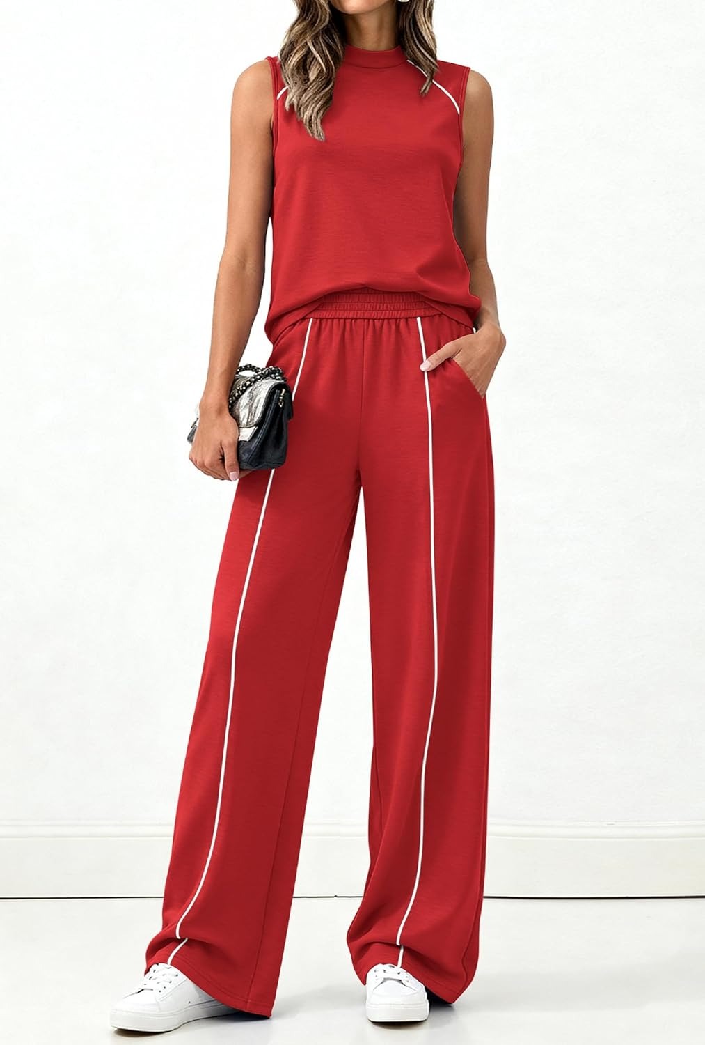 Wide-leg trouser casual set