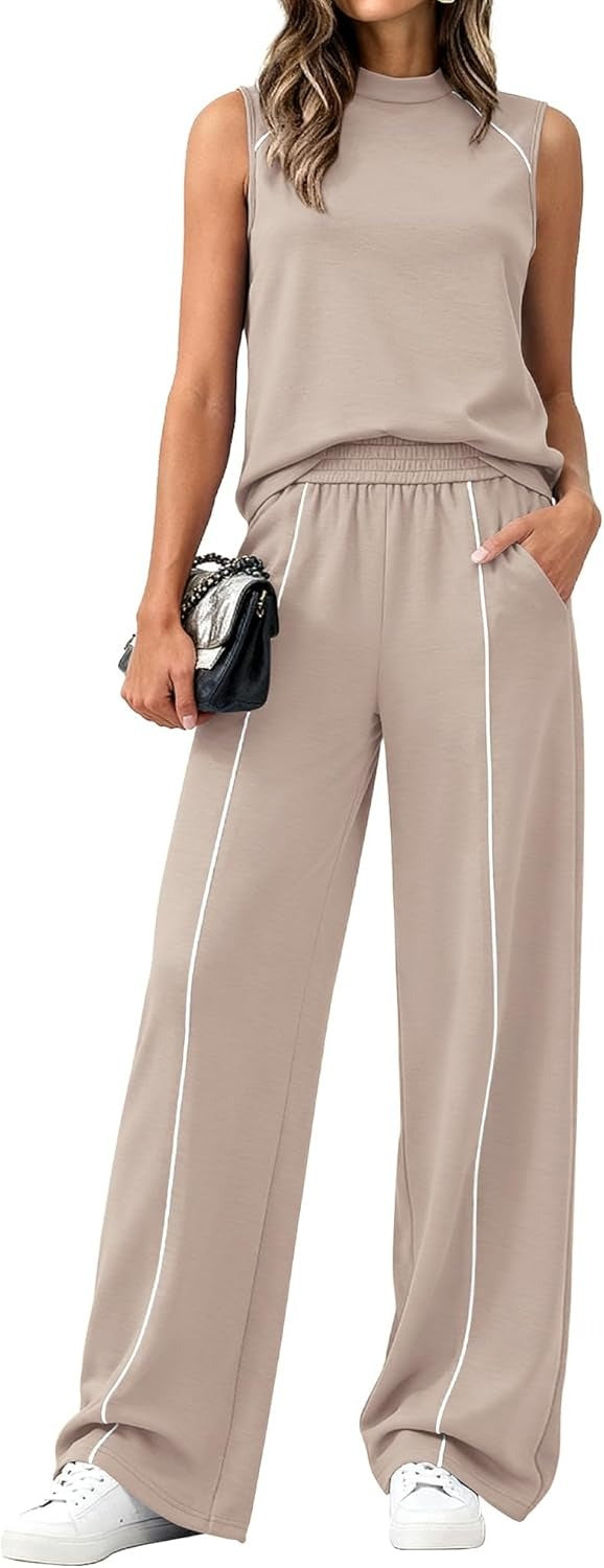 Wide-leg trouser casual set