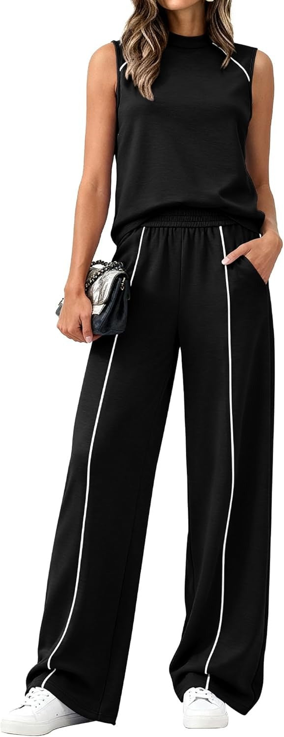 Wide-leg trouser casual set