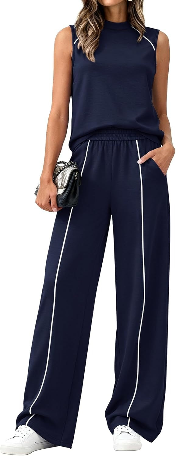 Wide-leg trouser casual set